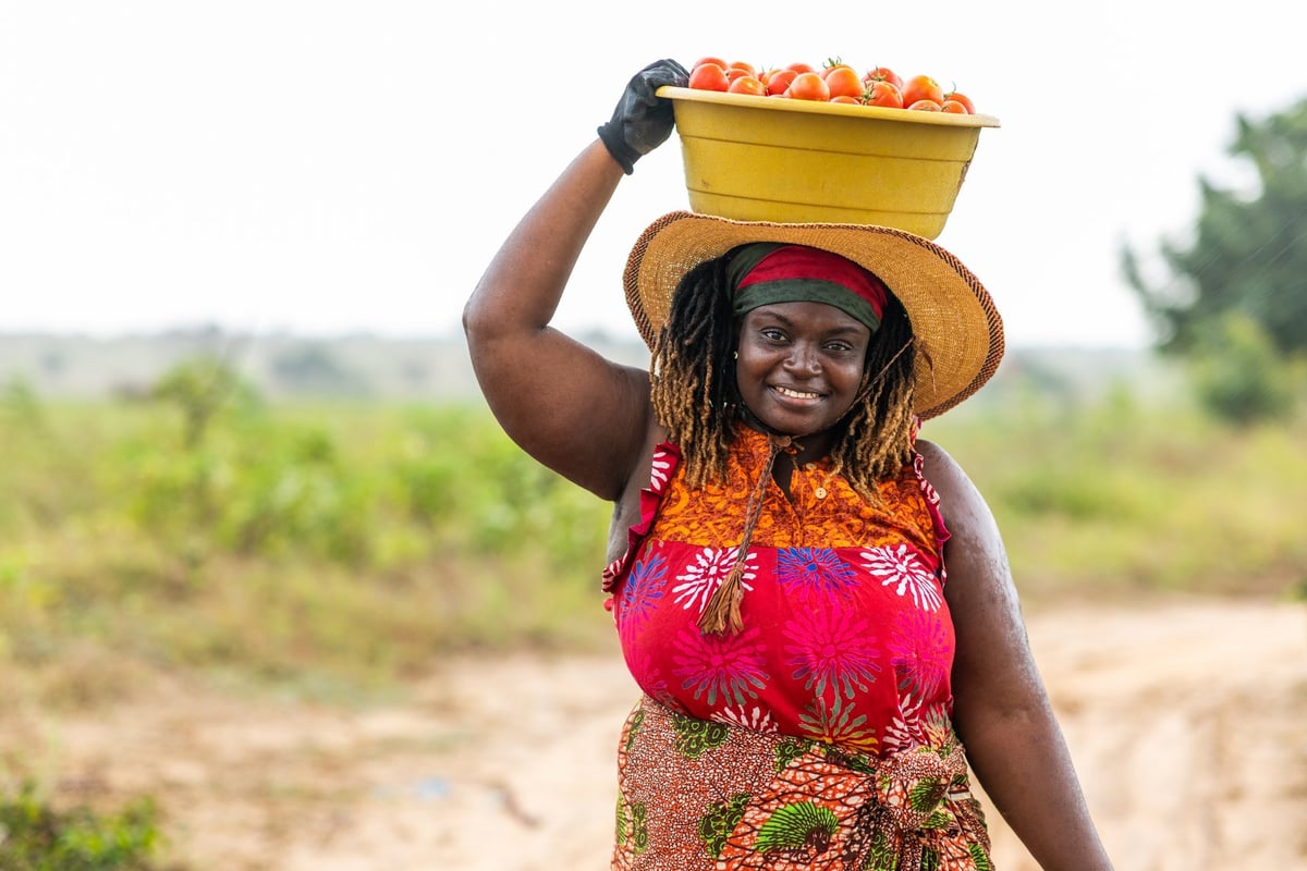 African farmer in agricultural field
