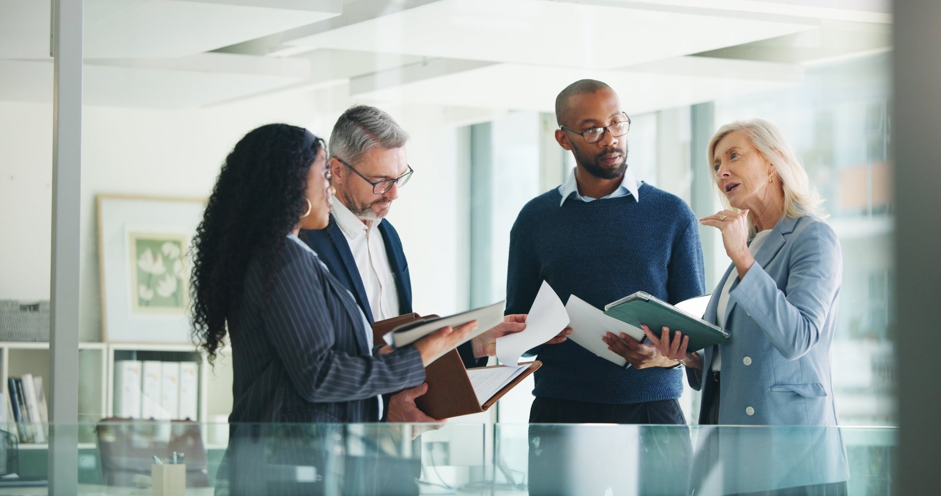 African business professionals in corporate meeting