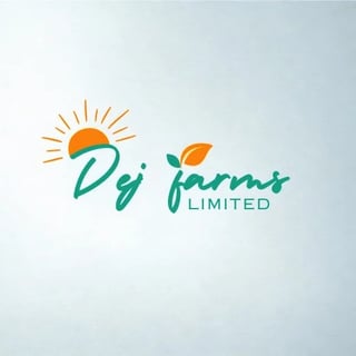 Dg Farms Limited logo featuring a stylized sun and leaf with teal and orange colors on a light background